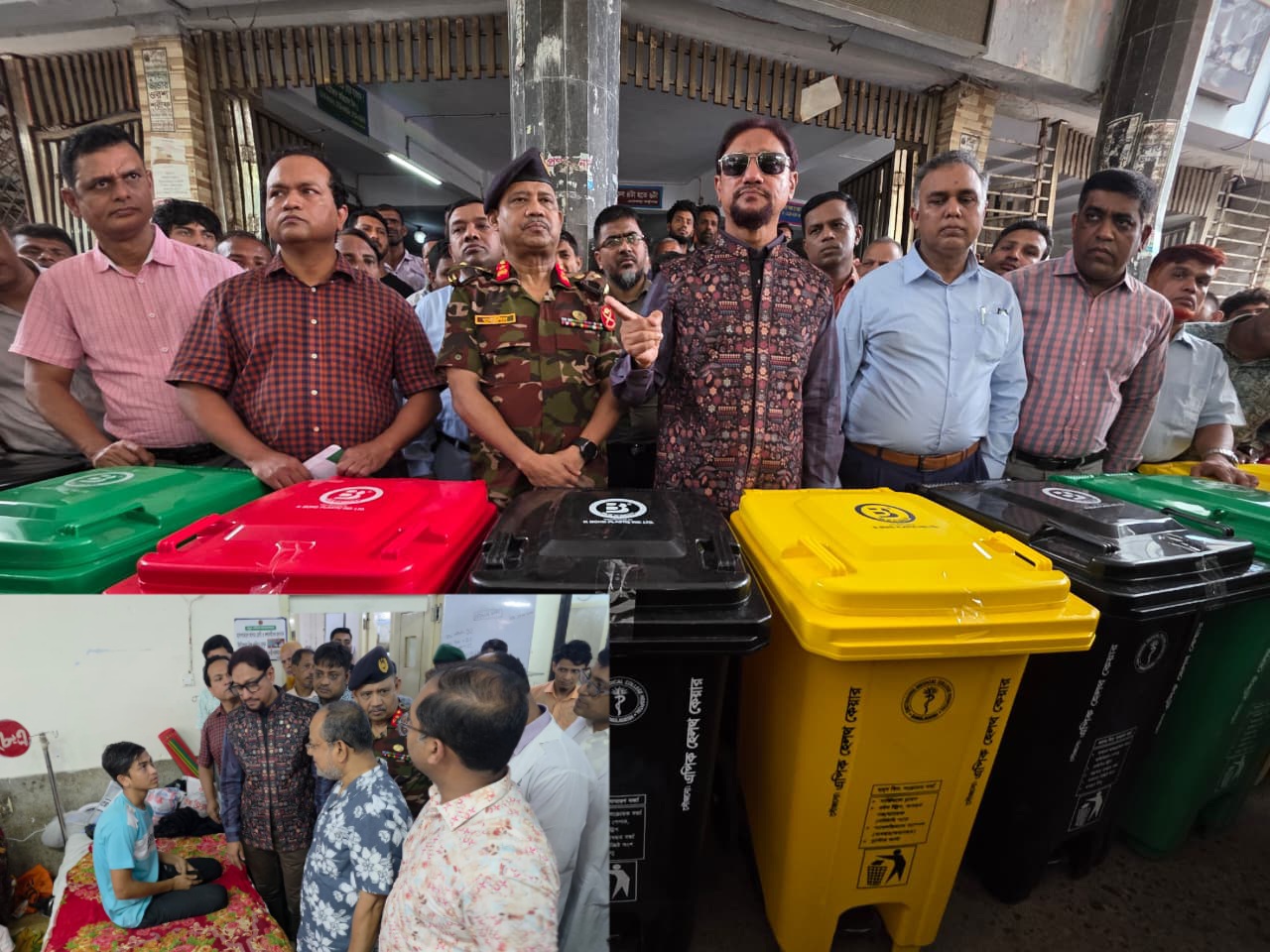 চট্টগ্রাম মেডিকেল কলেজ হাসপাতালে ২০০টি বর্জ্য পৃথকীকরণ বিন দিলেন মেয়র ডা. শাহাদাত হোসেন