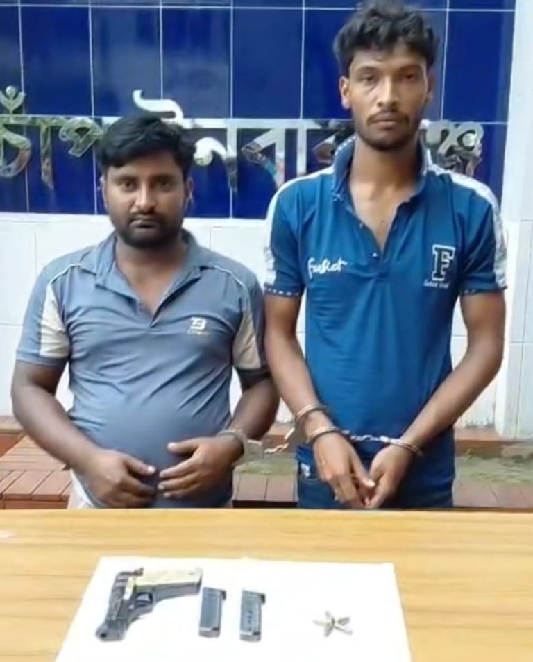 বিদেশি পিস্তল, ম্যাগাজিন ও গুলিসহ গ্রেফতার ২