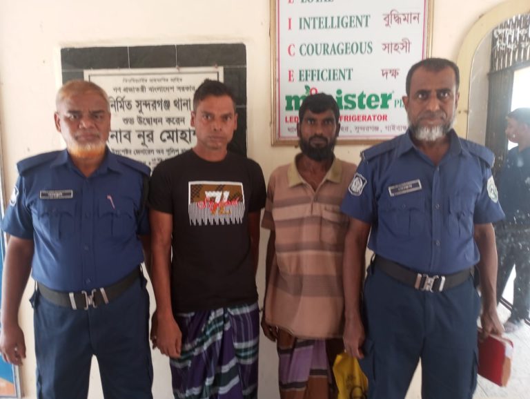 সুন্দরগঞ্জে পুলিশের অভিযানে গ্রেপ্তার ২