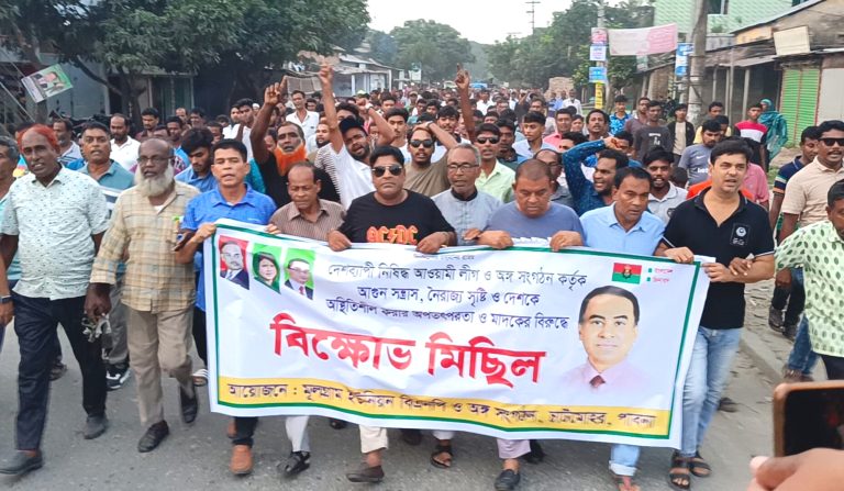 নিষিদ্ধ সংগঠনের অপতৎপরতার বিরুদ্ধে চাটমোহরে বিএনপির বিক্ষোভ